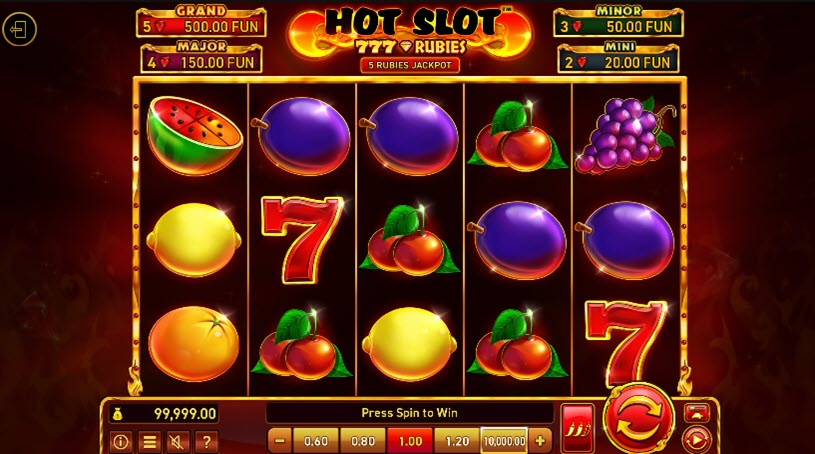 Hot Slot: 777 Rubies gameplay
